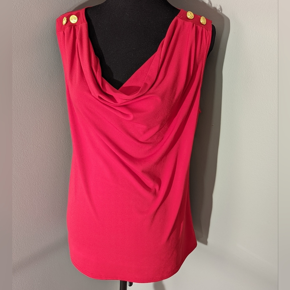 JM Fleurette Red Dressy Tank Top, XL